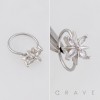 CELESTIAL MULTI MARQUISE CUT CZ FLOWER POLISH 316L SURGICAL STEEL L-SHAPE NOSE HOOP